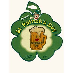 St. Patricks Day Beer Mug Hand Enameled Pin